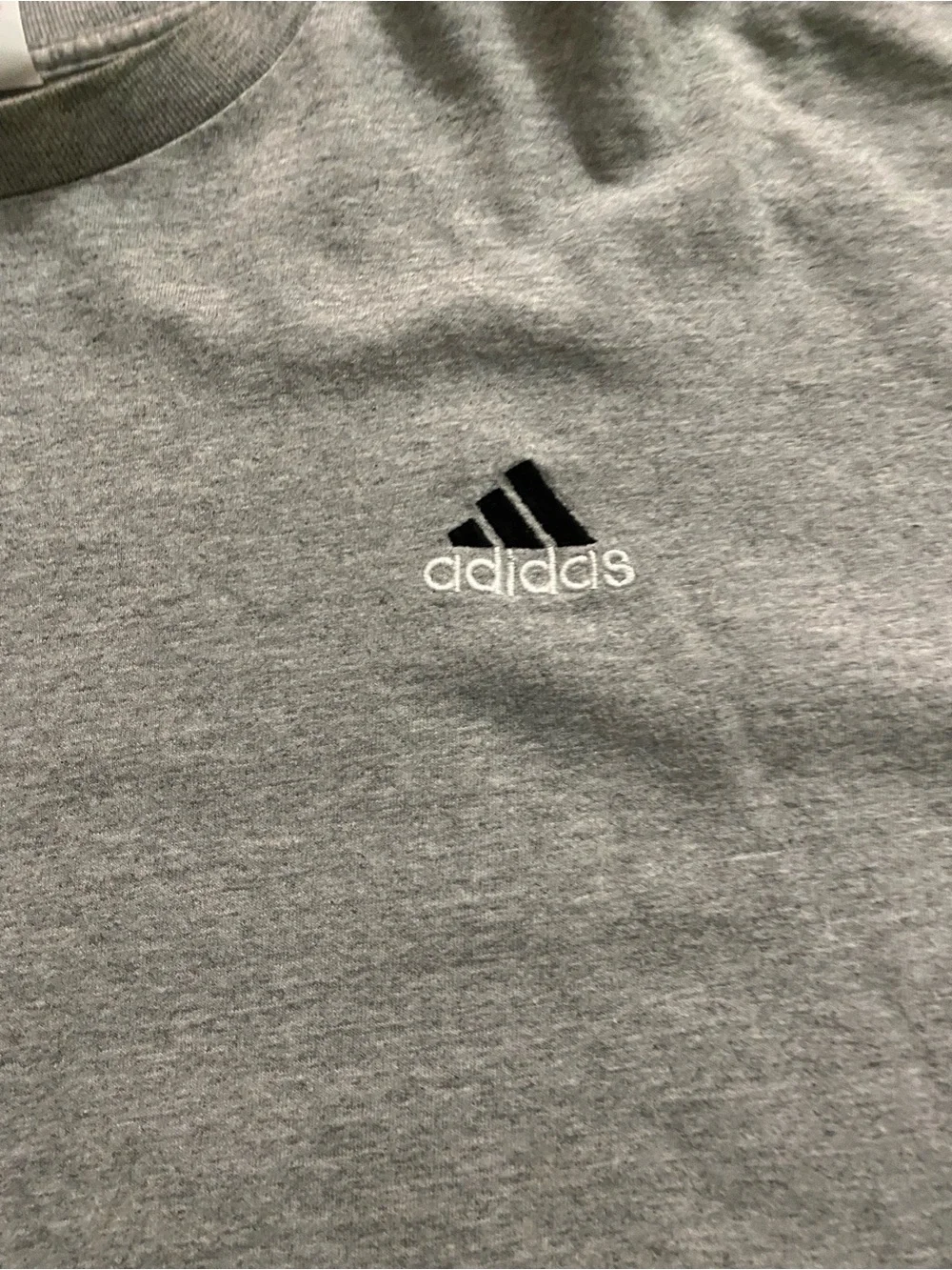 adidas Gray Short-Sleeve Crew Logo Tee